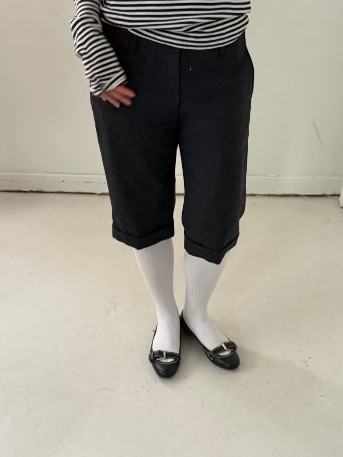 일본빈티지 울 크롭드팬츠 7부 팬츠 상품이미지2