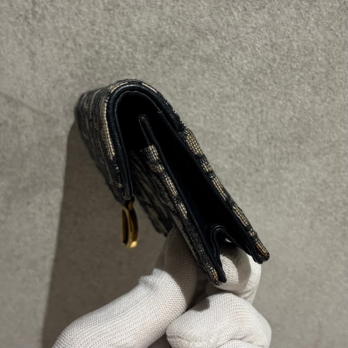 A OS사이즈 디올 오블리크 새들 플랩 카드지갑 베이지 상품이미지4