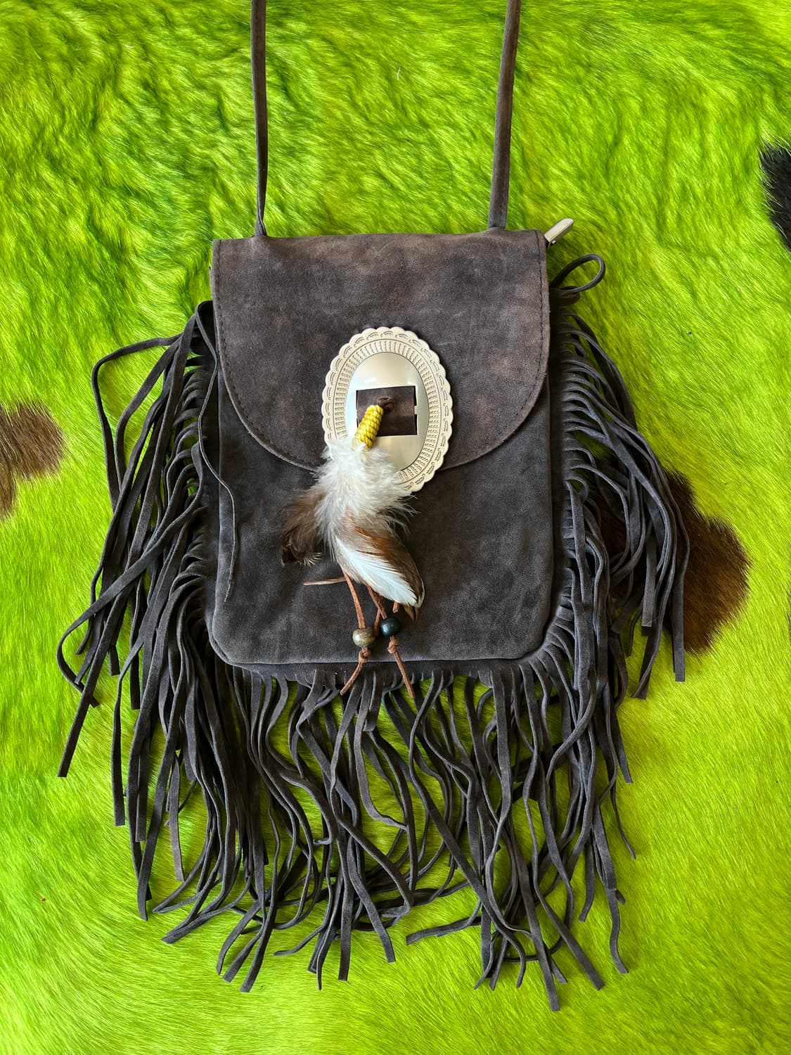 Western Vintage Real Leather Fringe Bag 상품이미지4