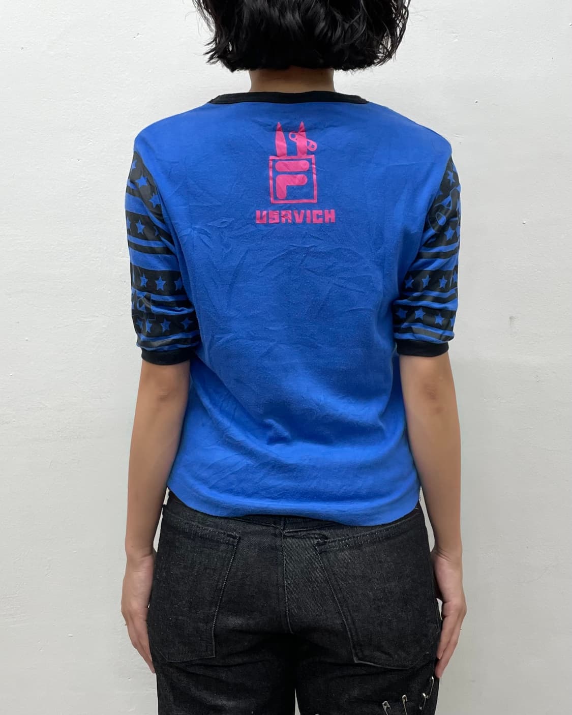 usavish rabbit star blue t-shirt 상품이미지3