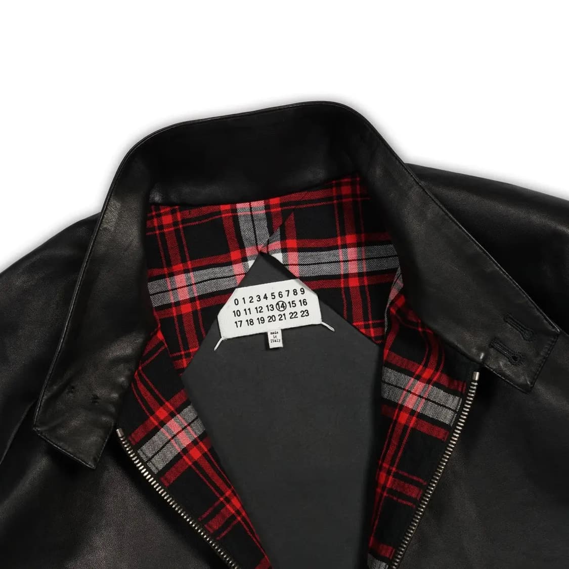 (50) 마르지엘라 17fw 블랙 레더 헤링턴 블루종 자켓 상품이미지2