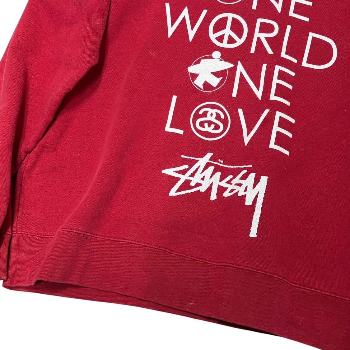 스투시 00s 레터링 로고 레드 스웻셔츠 맨투맨 상품이미지3