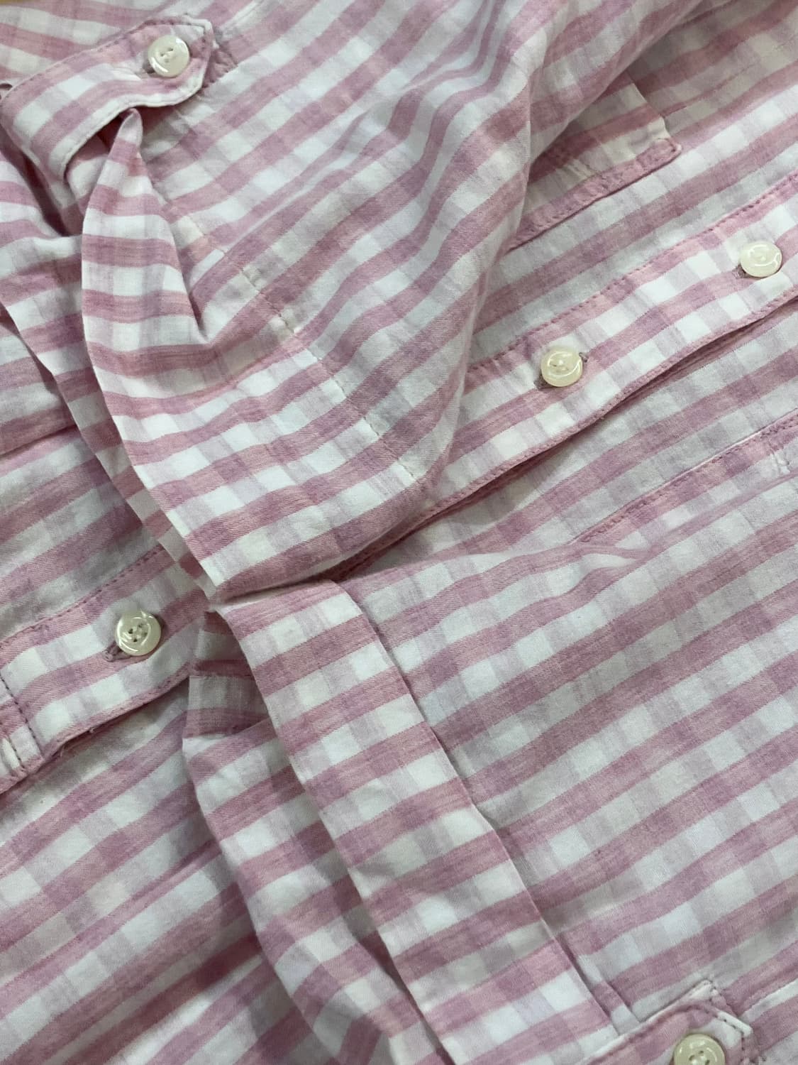 빈티지 체크 블라우스 핑크 #csz4018 상품이미지6