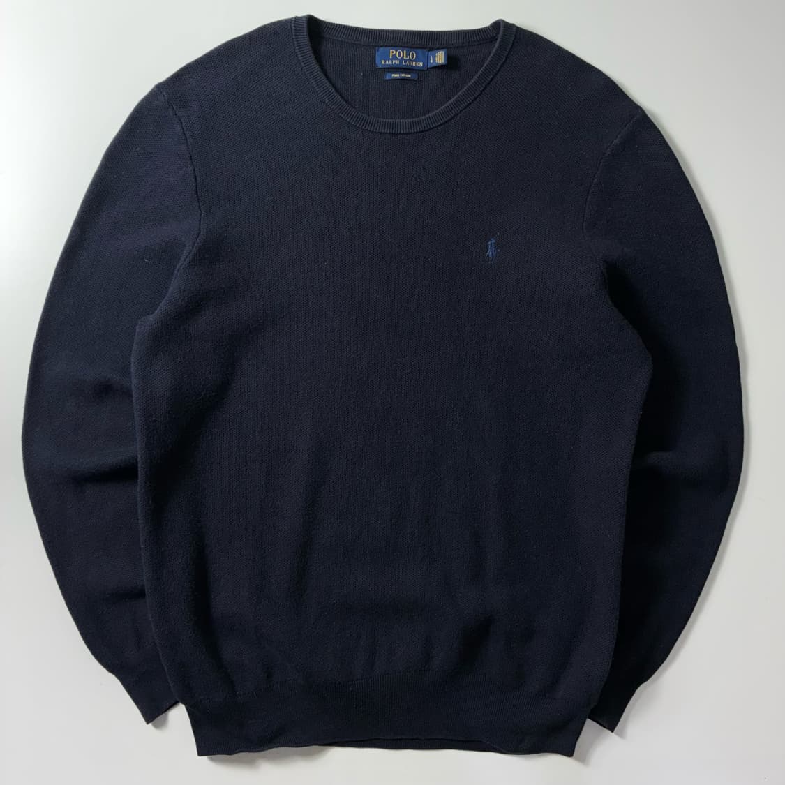 Polo  폴로 랄프로렌 자수 피마코튼 네이비 라운드 니트  상품이미지1
