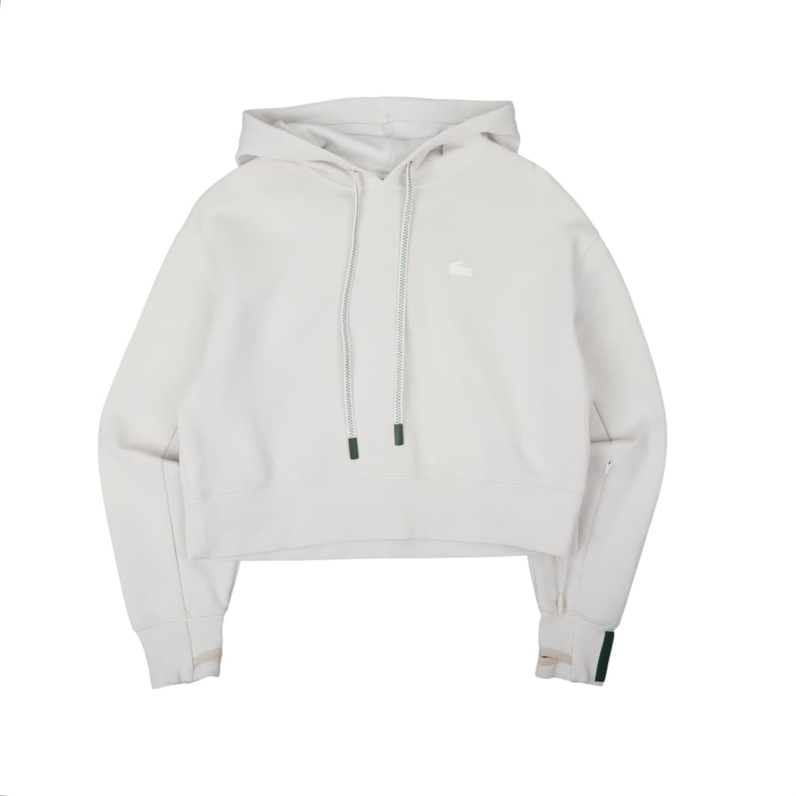 라코스테 화이트 크롭 후드티 상품이미지1