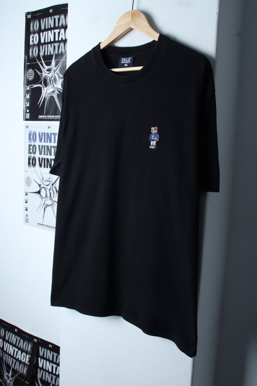 (XL-2XL) 예일 반팔 티셔츠 작은사용감 빅사이즈 블랙-H31186 상품이미지1