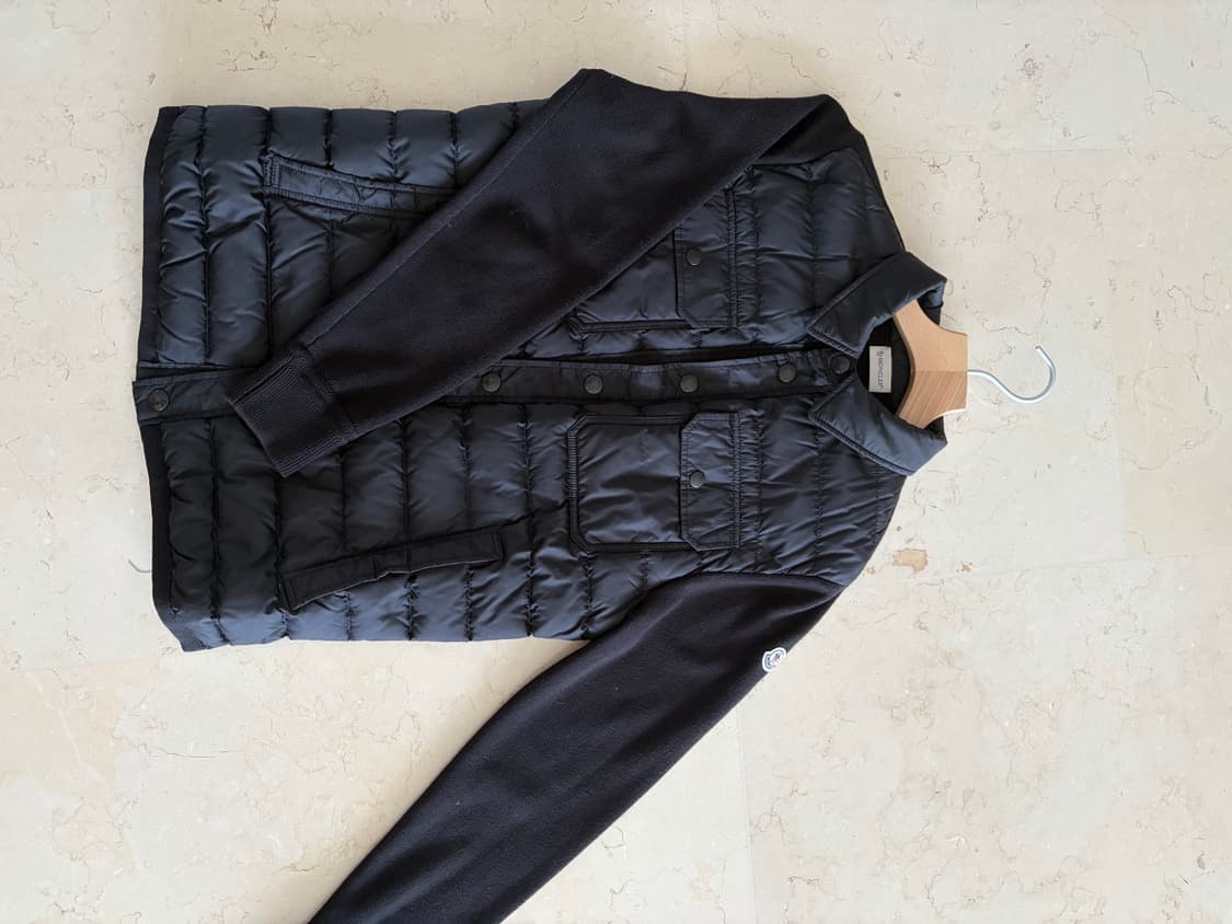 몽클레어 니트 패딩 가디건 블랙 상품이미지4