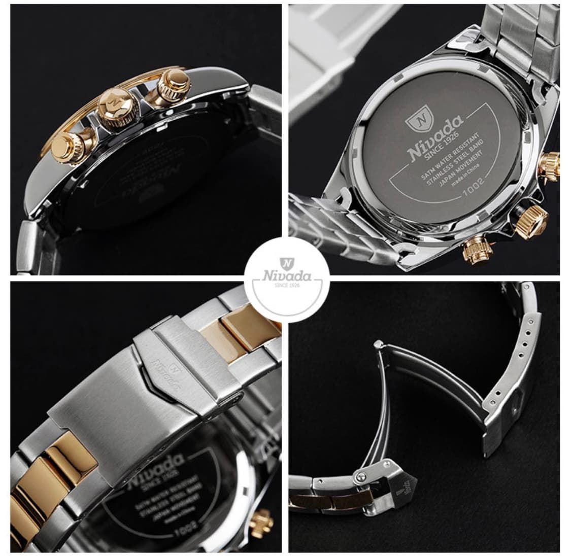 니바다 남성용 크로노그래프 메탈 시계 1002 상품이미지8