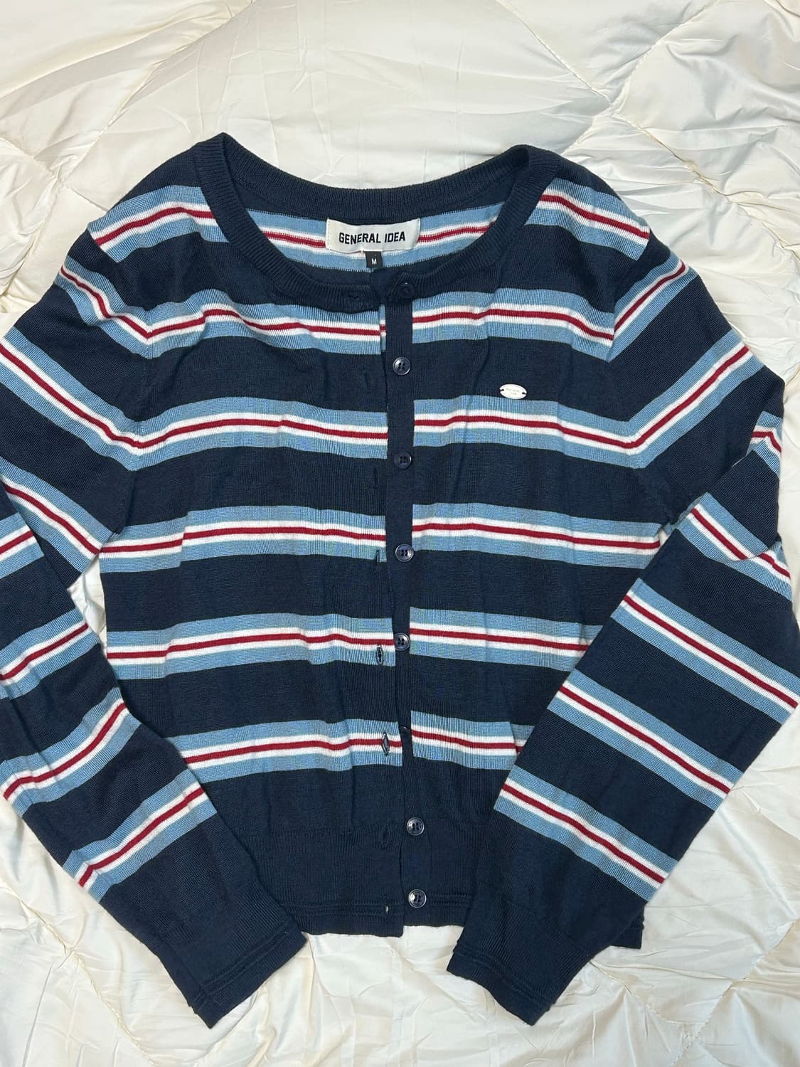 제너럴 아이디어 울혼방 스트라이프 가디건 상품이미지2