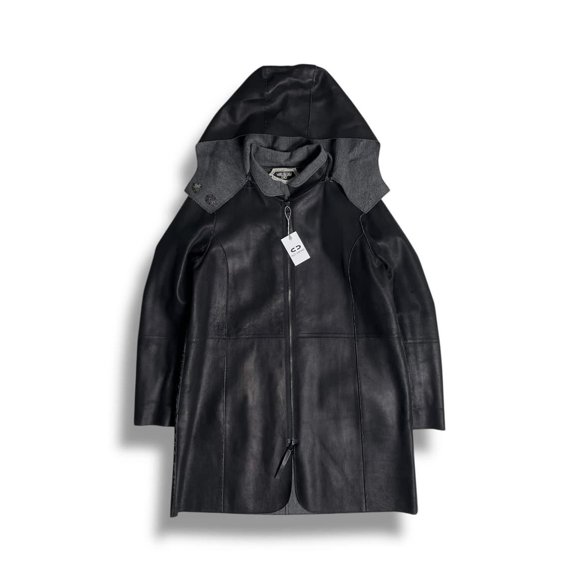 Marlenedam italy 고트 스킨 후드 롱 코트   상품이미지1