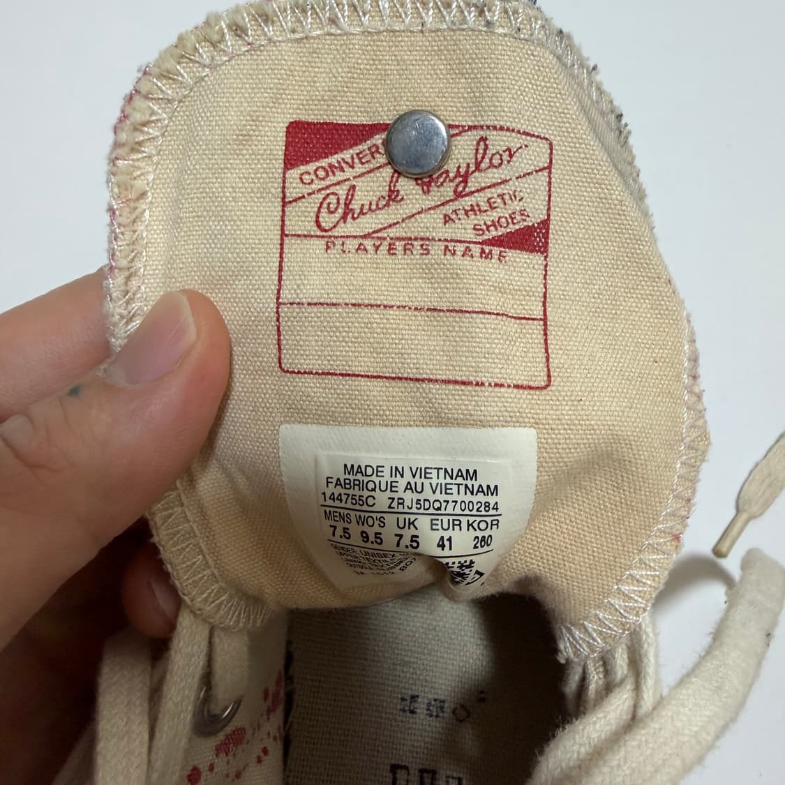 컨버스 척테일러 올스타 하이 페인트 스플래터 아이보리 260 상품이미지7