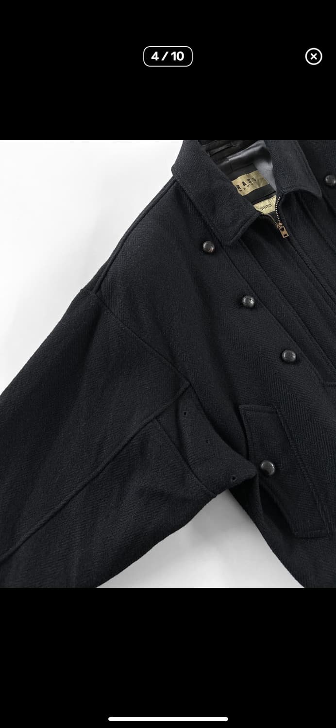 80-90‘s GRASS 헤링본 울 봄버 자켓 블루종 상품이미지4