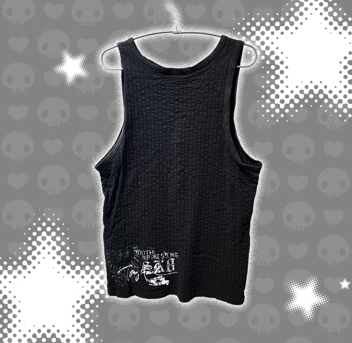 펑크키치y2k 슬립 슬리브리스 레터링 코르셋 나시  상품이미지2