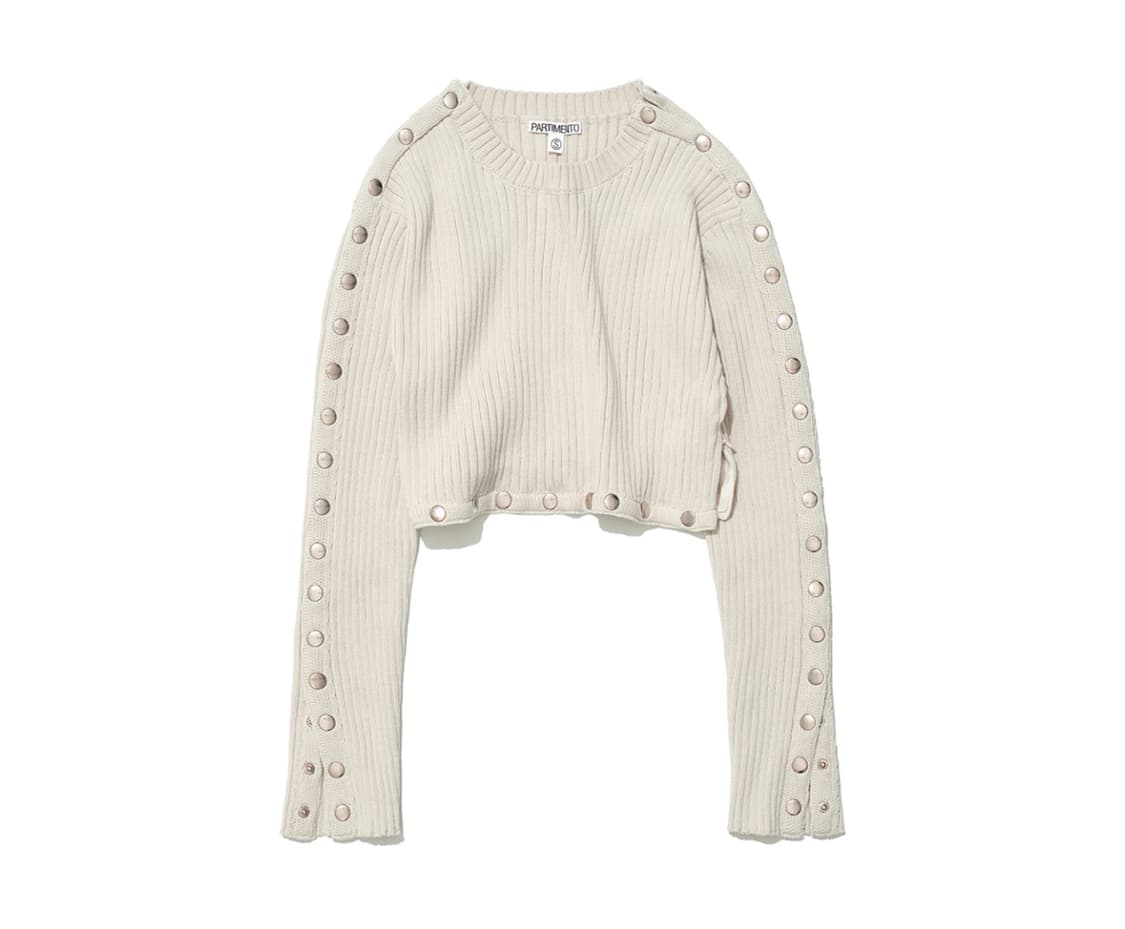 (새상품) 파르티멘토 우먼 투웨이 트랜스폼 리브드 니트 크루넥 상품이미지4