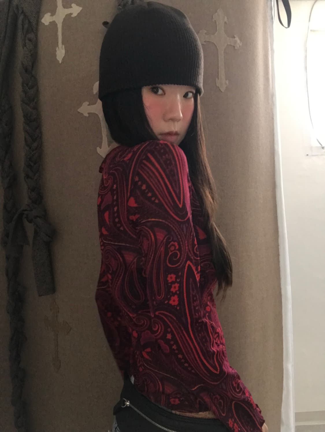vintage pattern mash top 상품이미지1