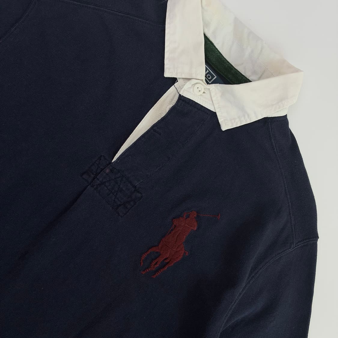 Polo 폴로 랄프로렌 네이비 버건디 빅포니 아이코닉 럭비티 상품이미지3