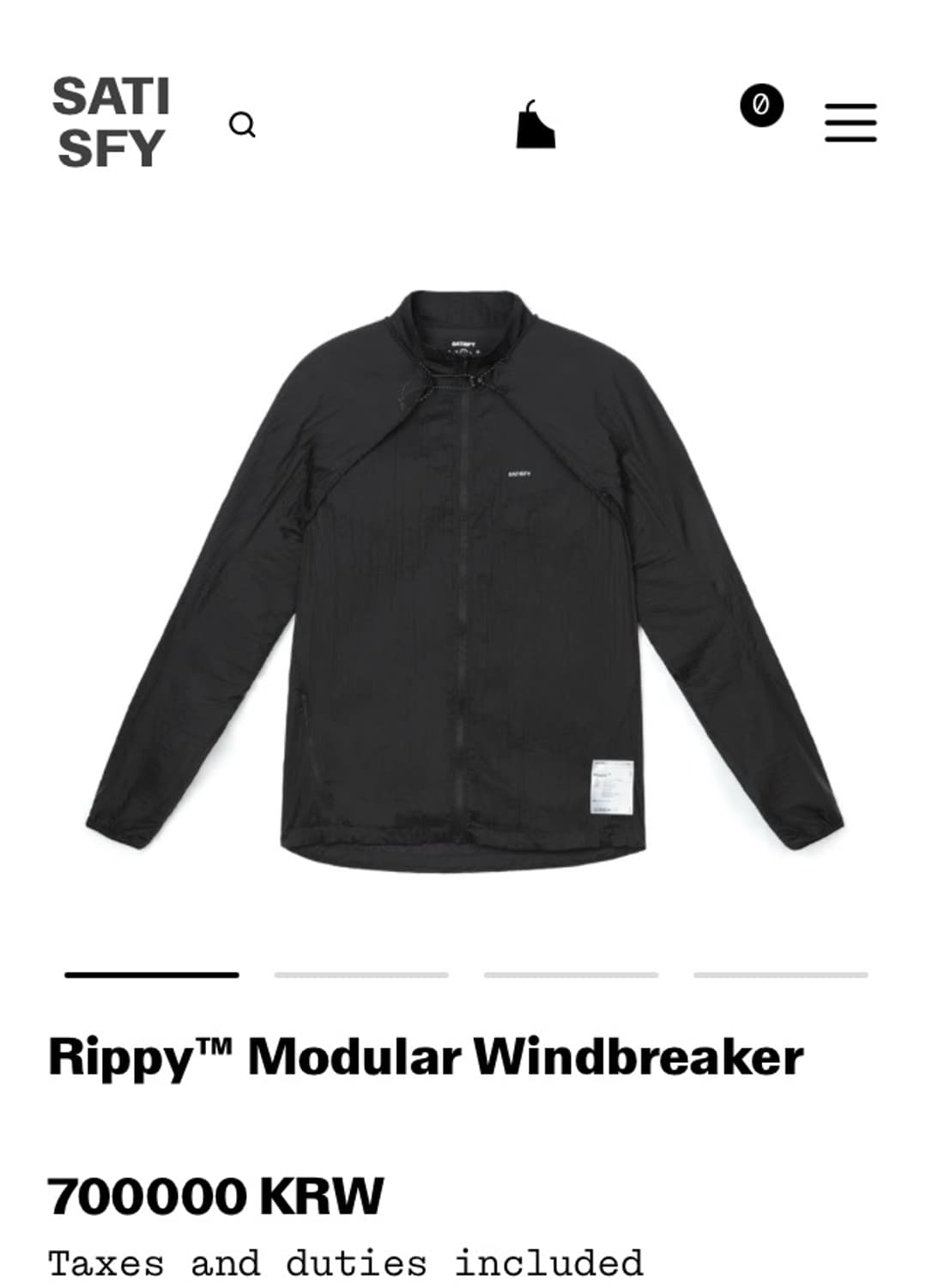 Satisfy Rippy Modular 바람막이 블랙 판매합니다 상품이미지1