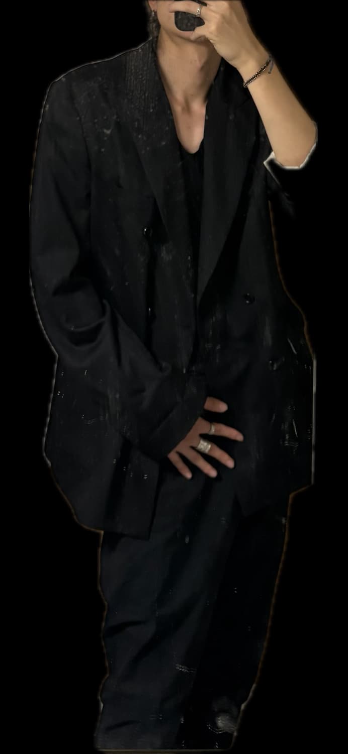 꼼데 블랙 울 더블 블레이저 (착샷 추가!) 상품이미지2