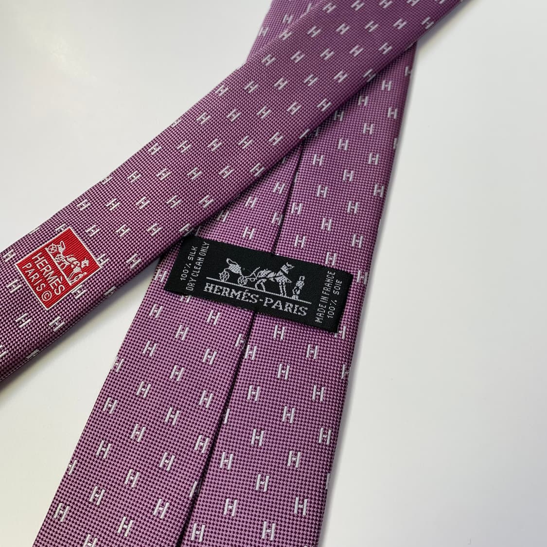 에르메스(HERMES) H로고 모노그램넥타이 명품 프랑스 100실크 상품이미지7
