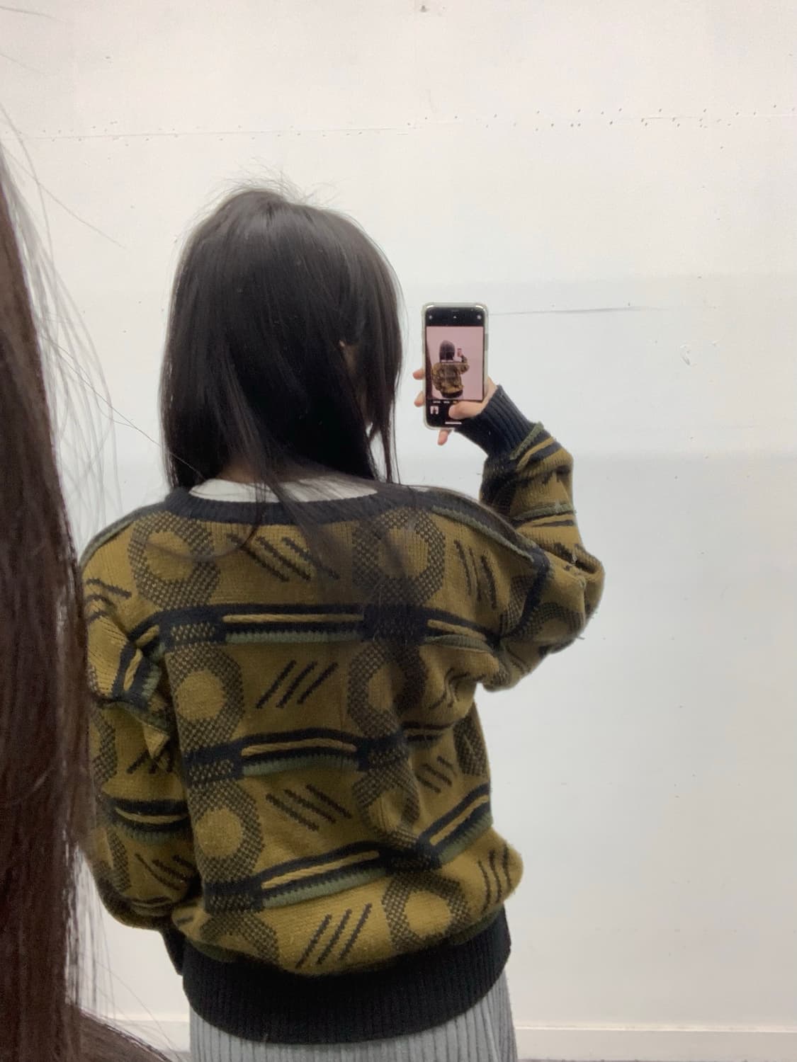 올리브 패턴 니트 상품이미지3