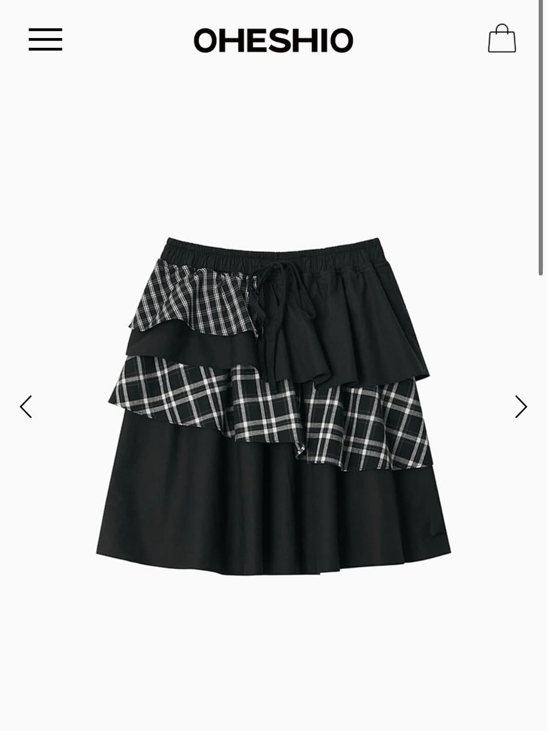 오헤시오 캉캉 레이어드 스커트 블랙 체크 상품이미지1