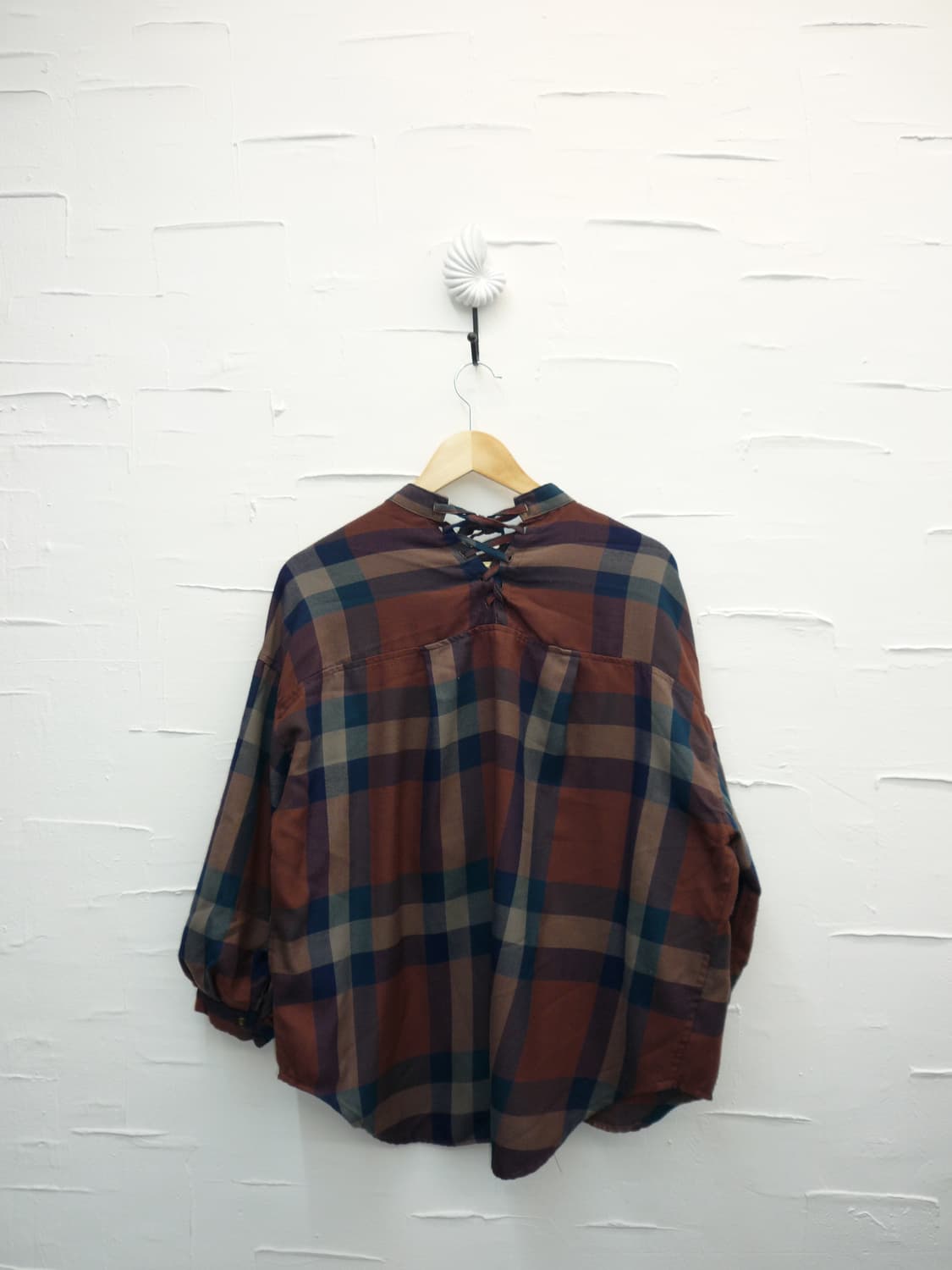 back bow check blouse 상품이미지4