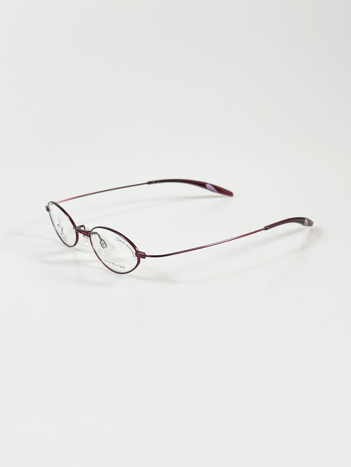 캘빈클라인 슬림 오벌 버건디 메탈 빈티지 안경 상품이미지3