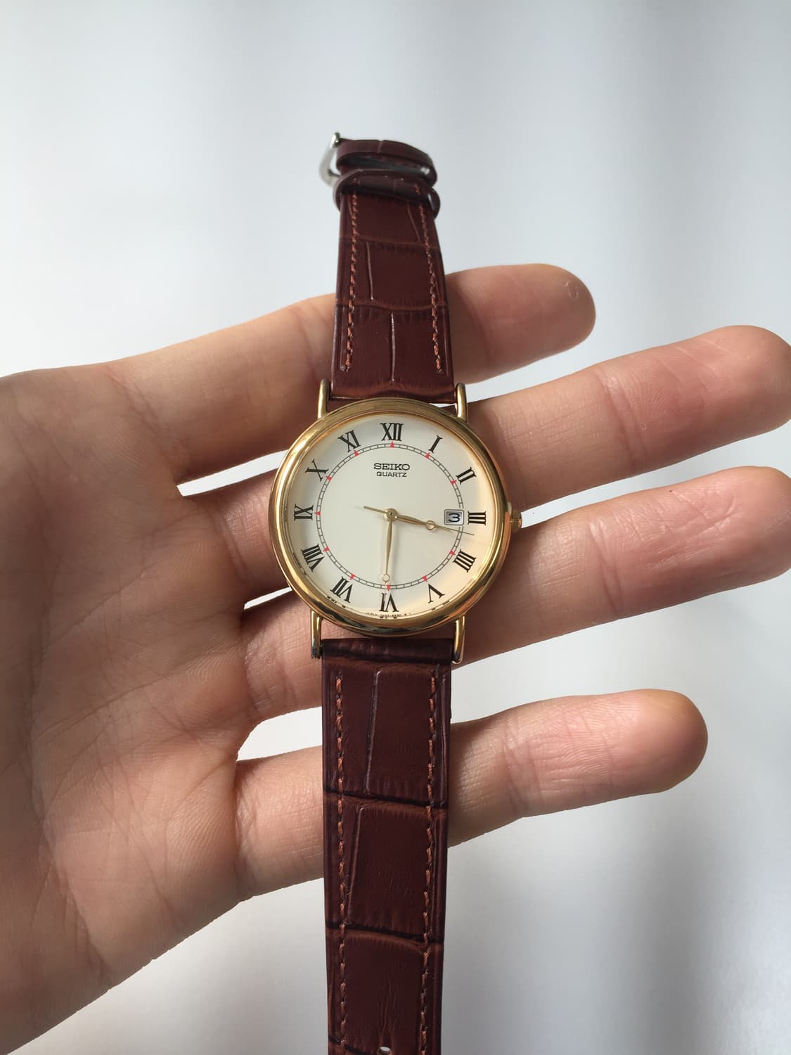 90s seiko roman index gold quartz 상품이미지5