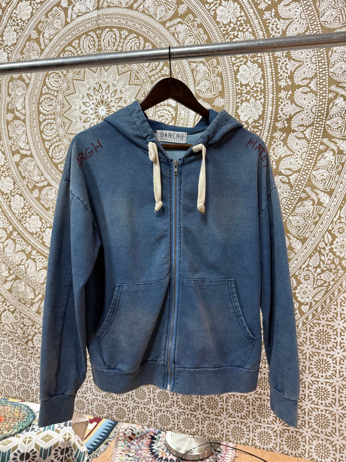 빈티지 여성 백프린팅 피그먼트 후드집업  상품이미지4