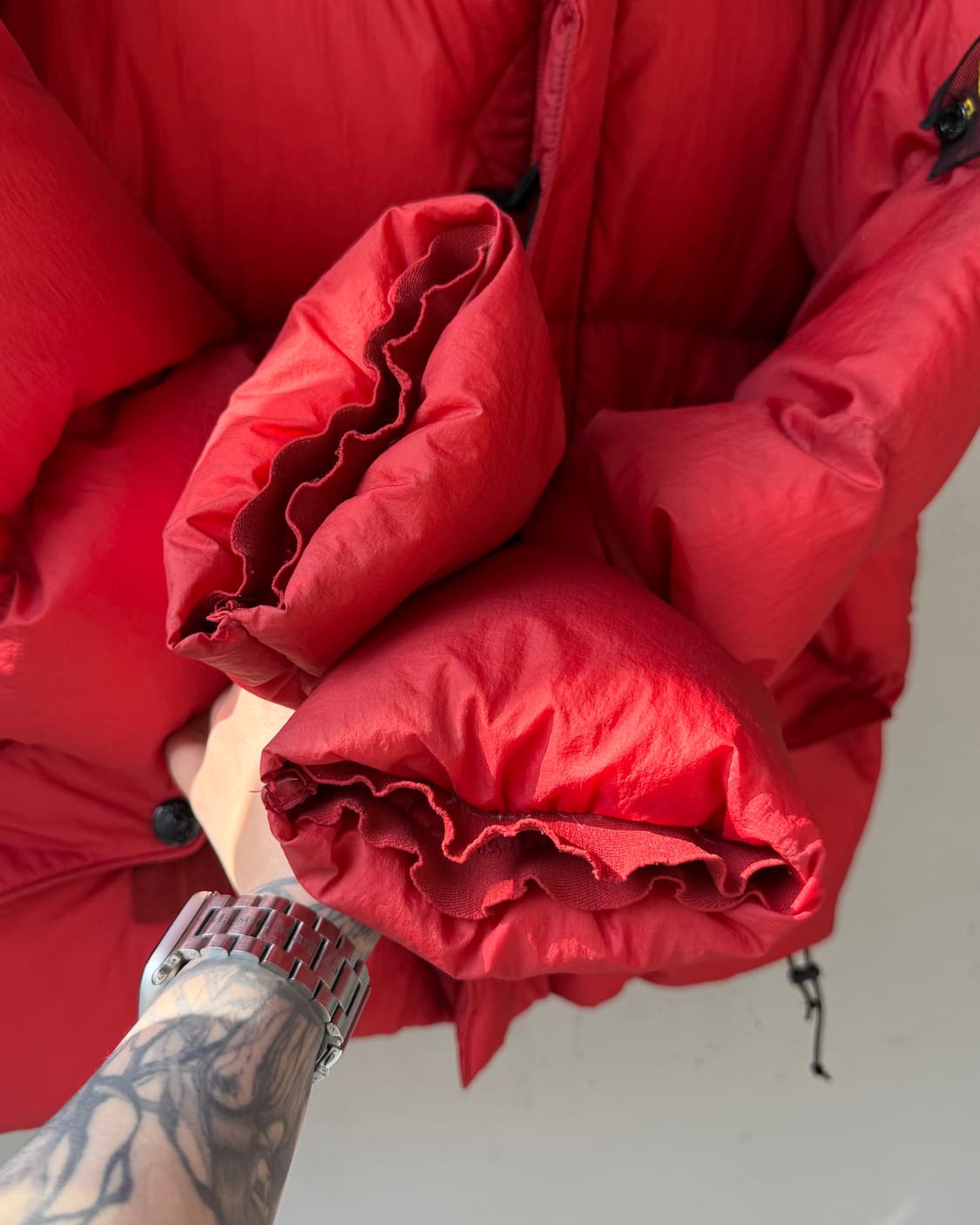 STONE ISLAND mesh badge red puffer 자켓 상품이미지7