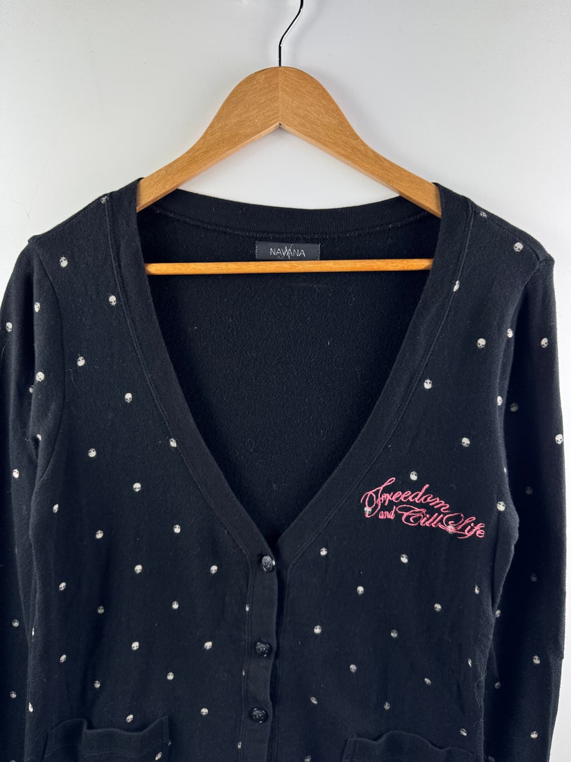 JPN Y2K 스컬 도트 가디건1759 상품이미지2