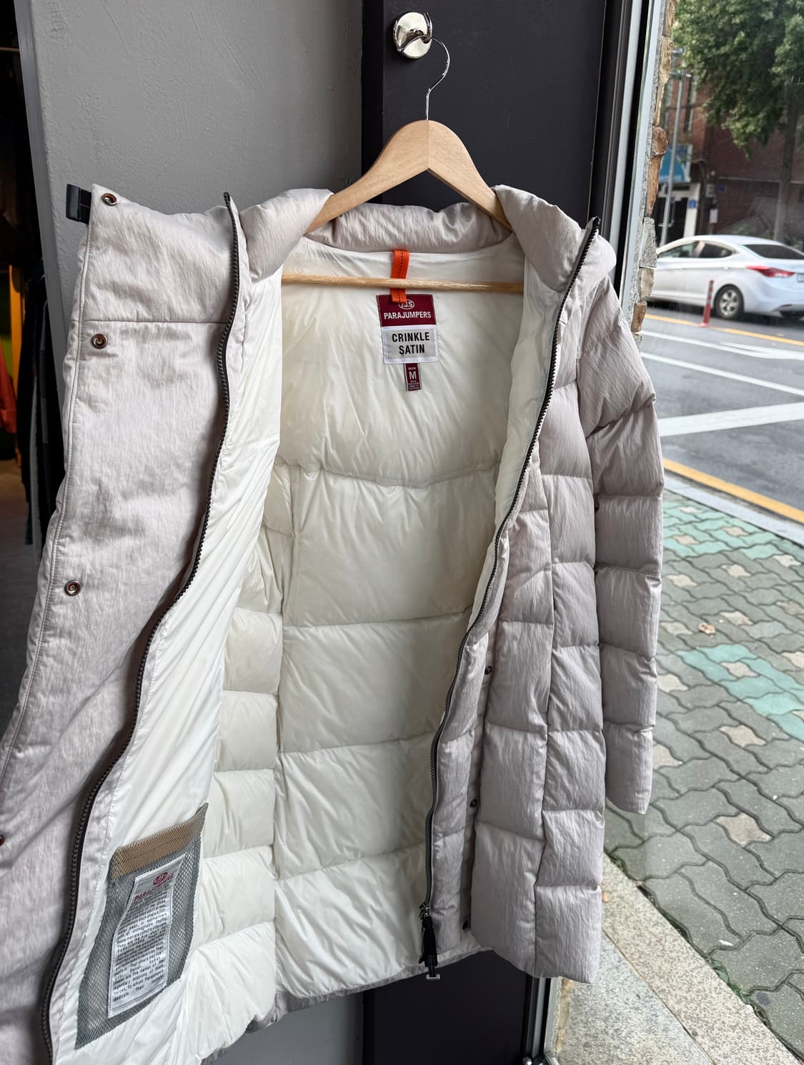 M/ 파라점퍼스 다운 사선 후디드 패딩 상품이미지6