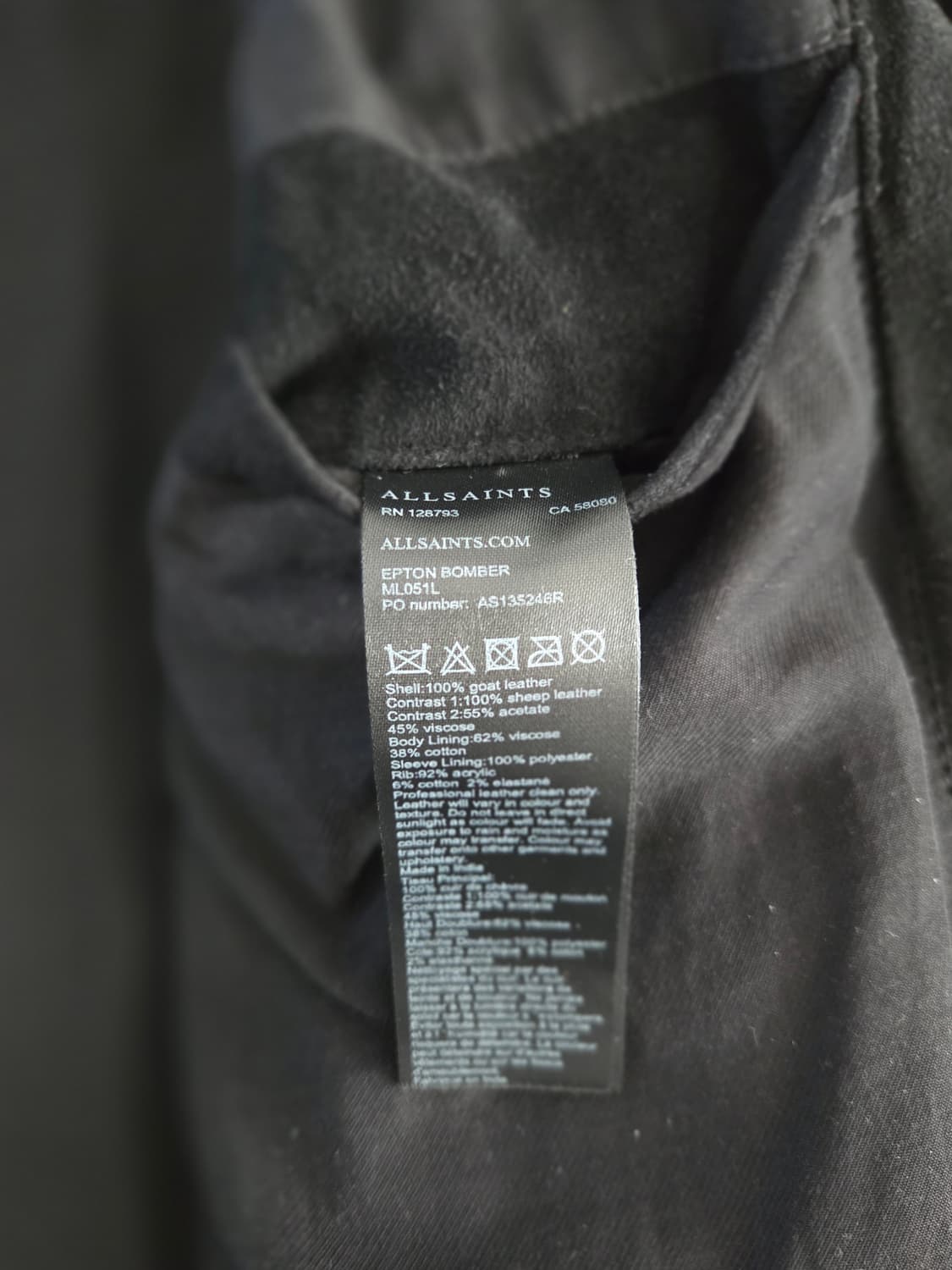 올세인츠 새틴 스웨이드 자켓 상품이미지6