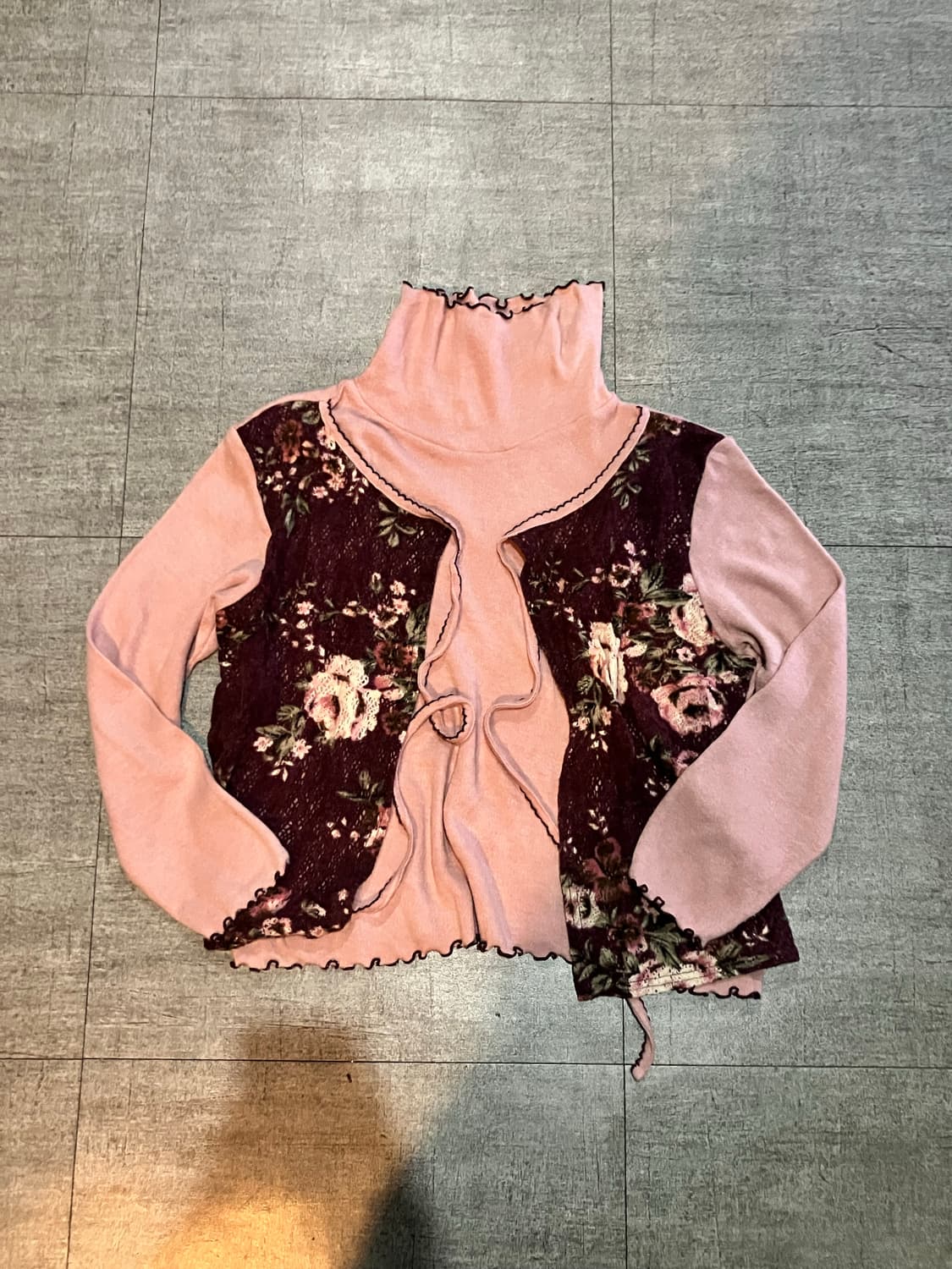 일본빈티지 Blessing 오리엔탈보헤미안 공주풍 레이어드폴라티셔츠 상품이미지1