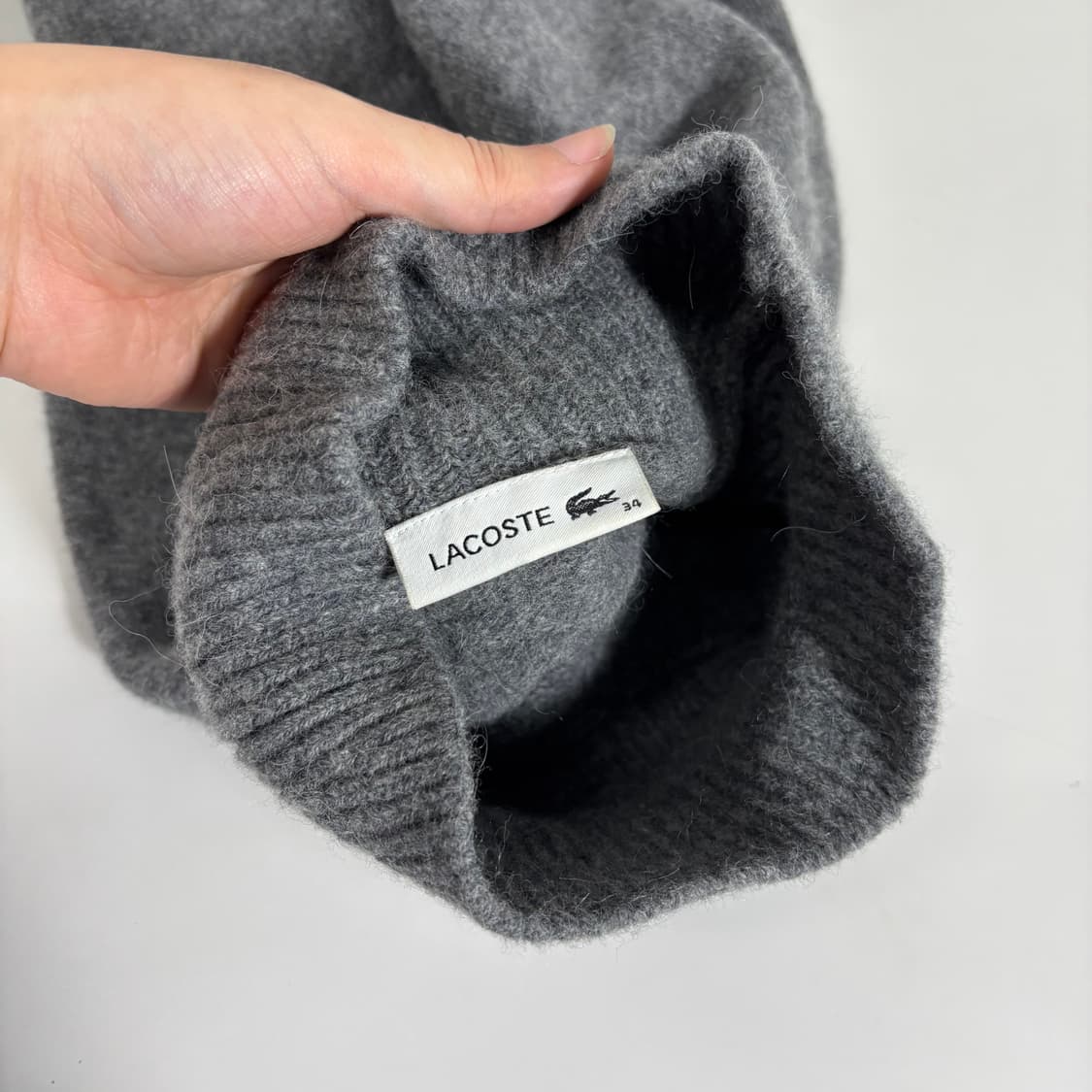 우먼L 라코스테 그레이 알파카 터틀넥니트 상품이미지4