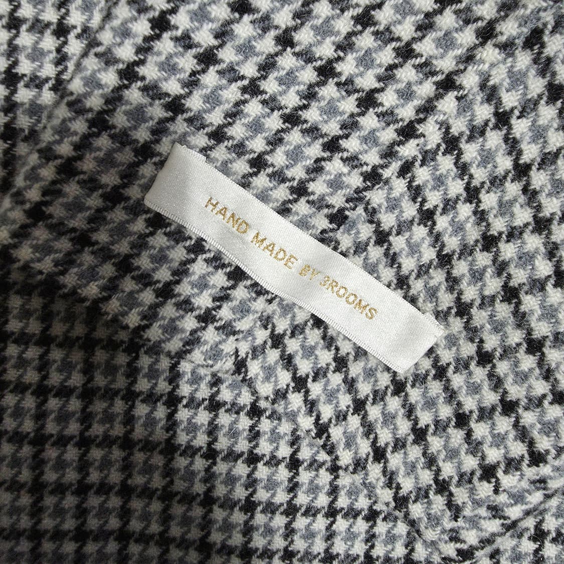 (66)여성 3ROOMS 핸드메이드 체크 울 벨티드 코트  상품이미지4