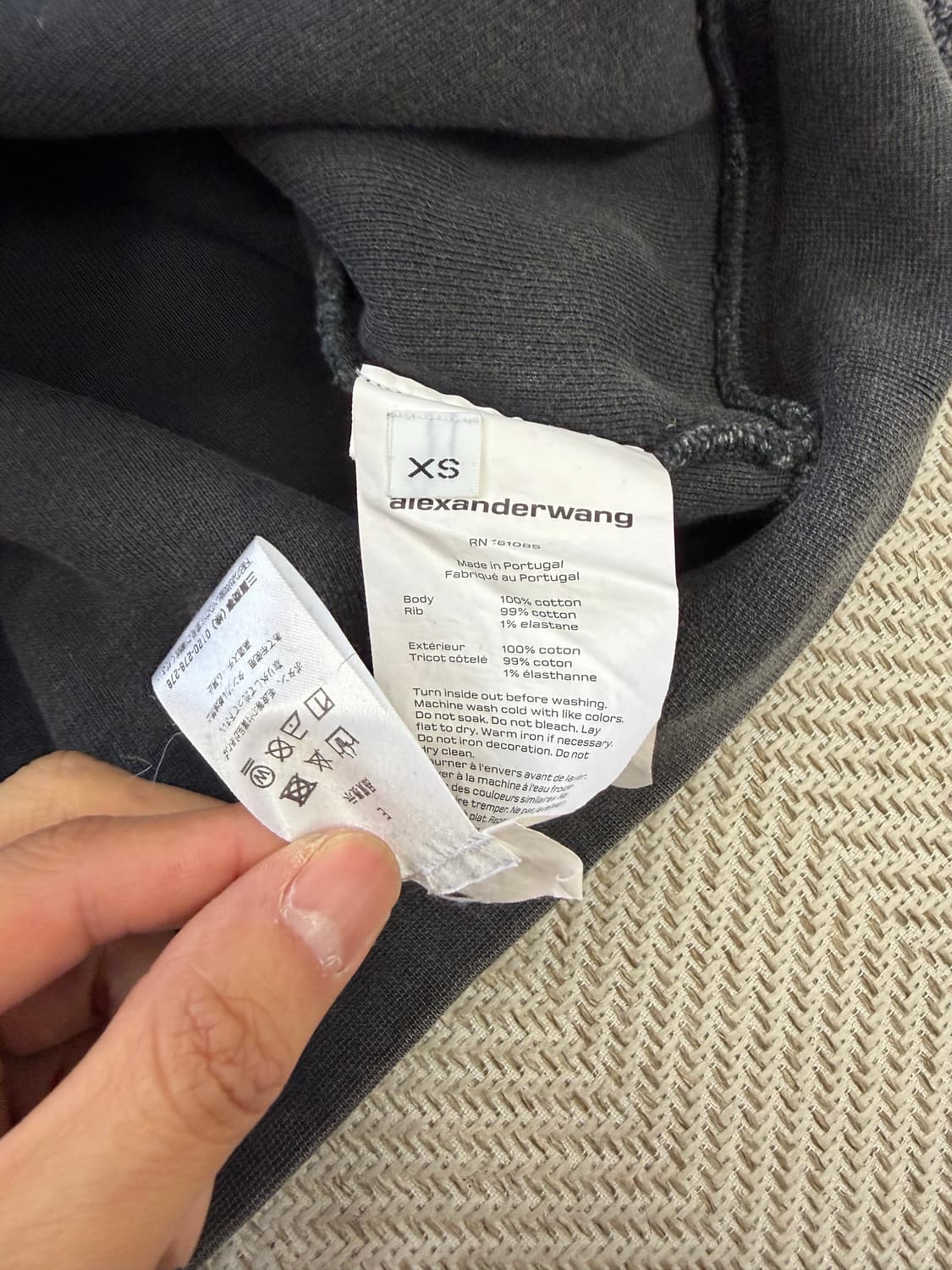 정품) 알렉산더왕 여성 오버사이즈 로고 플리스 맨투맨 XS 상품이미지7