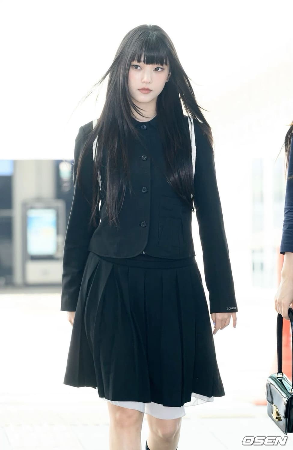 [2] 코이세이오 리본 재킷 더블 웨이스트 플리츠 스커트 셋업 블랙 상품이미지1
