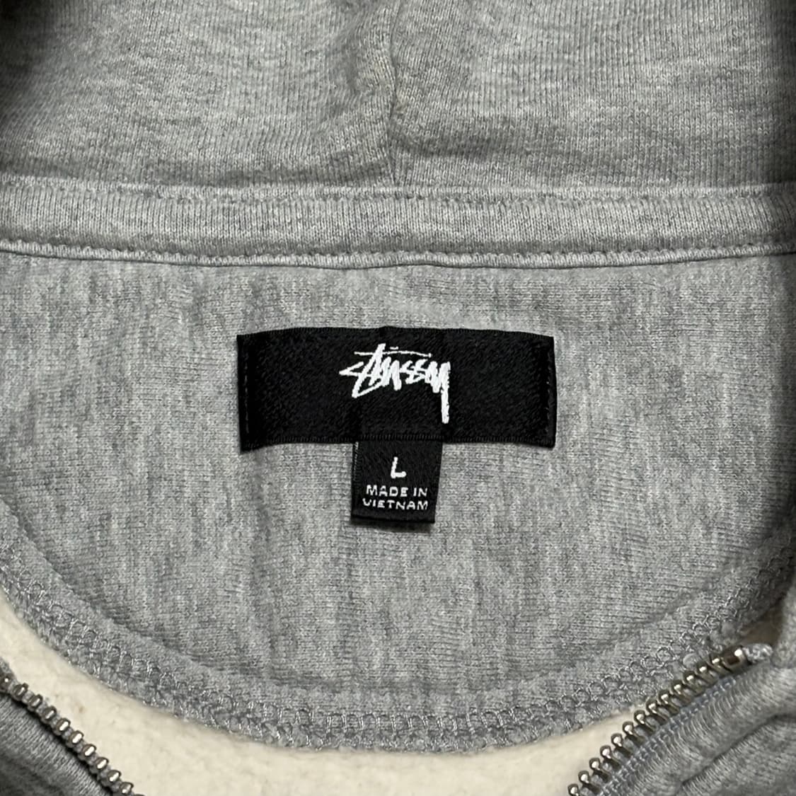 L 스투시 헤비코튼 그레이 후드집업 상품이미지4