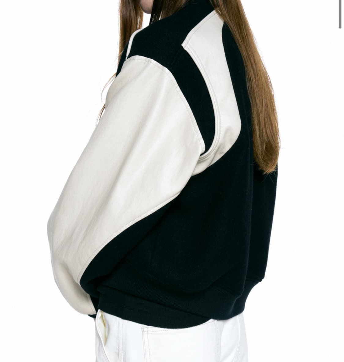 컴비네이션 울 바시티 점퍼 BLACK 상품이미지3