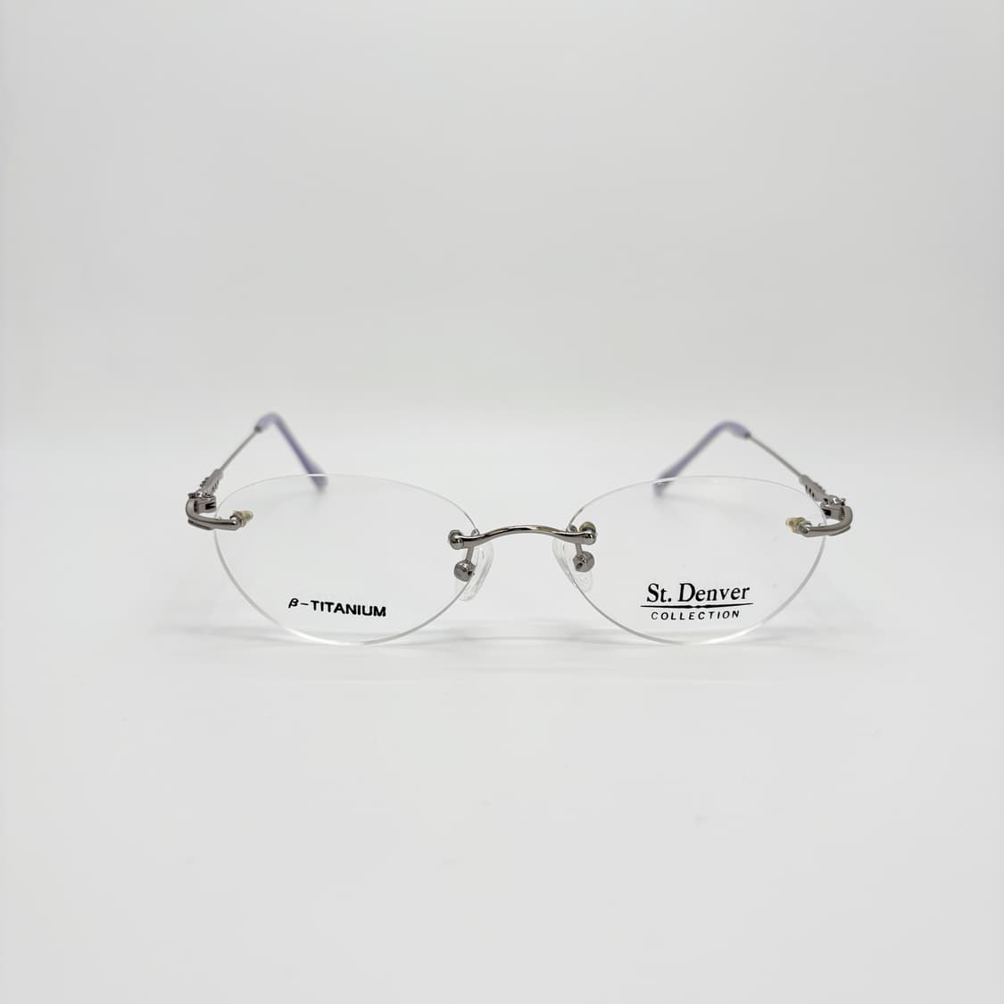 ST.DENVER  퍼플 큐빅 오벌형 반무테 상품이미지3