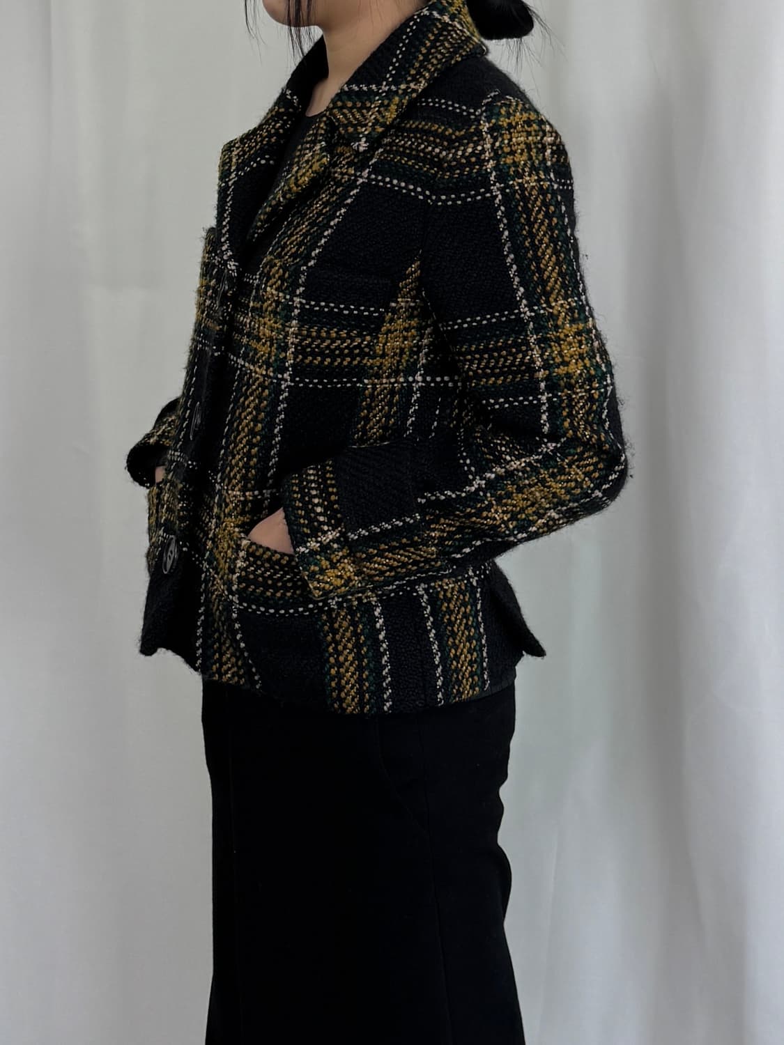 미스지 컬렉션 체크 자켓 상품이미지4