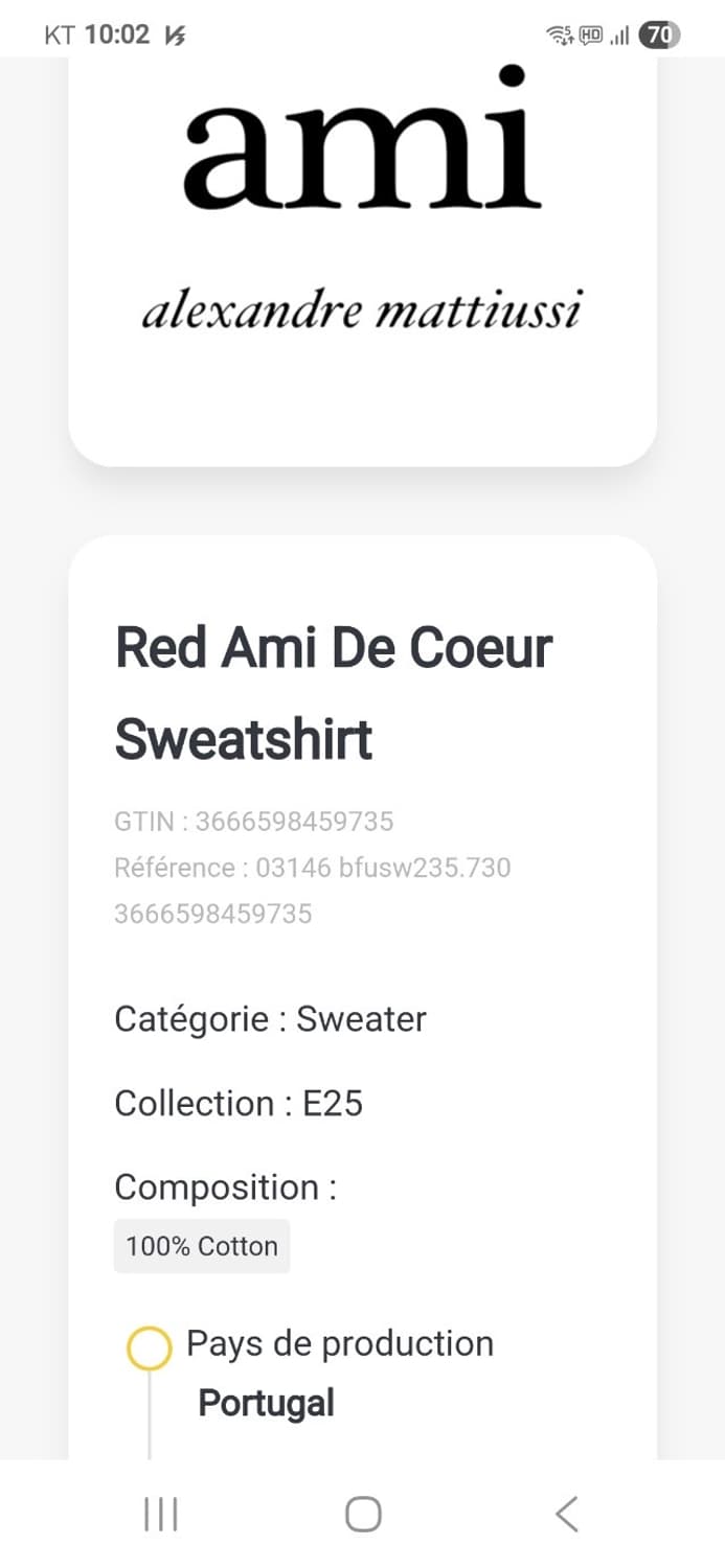 아미 스몰 하트로고 후드티 상품이미지7