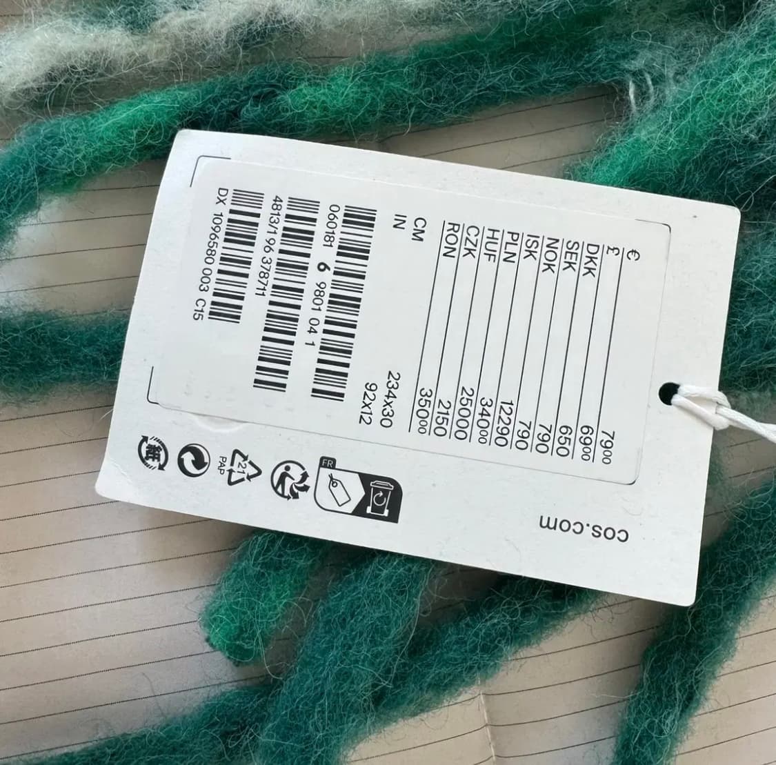 코스 모헤어 머플러 (새상품) 상품이미지2