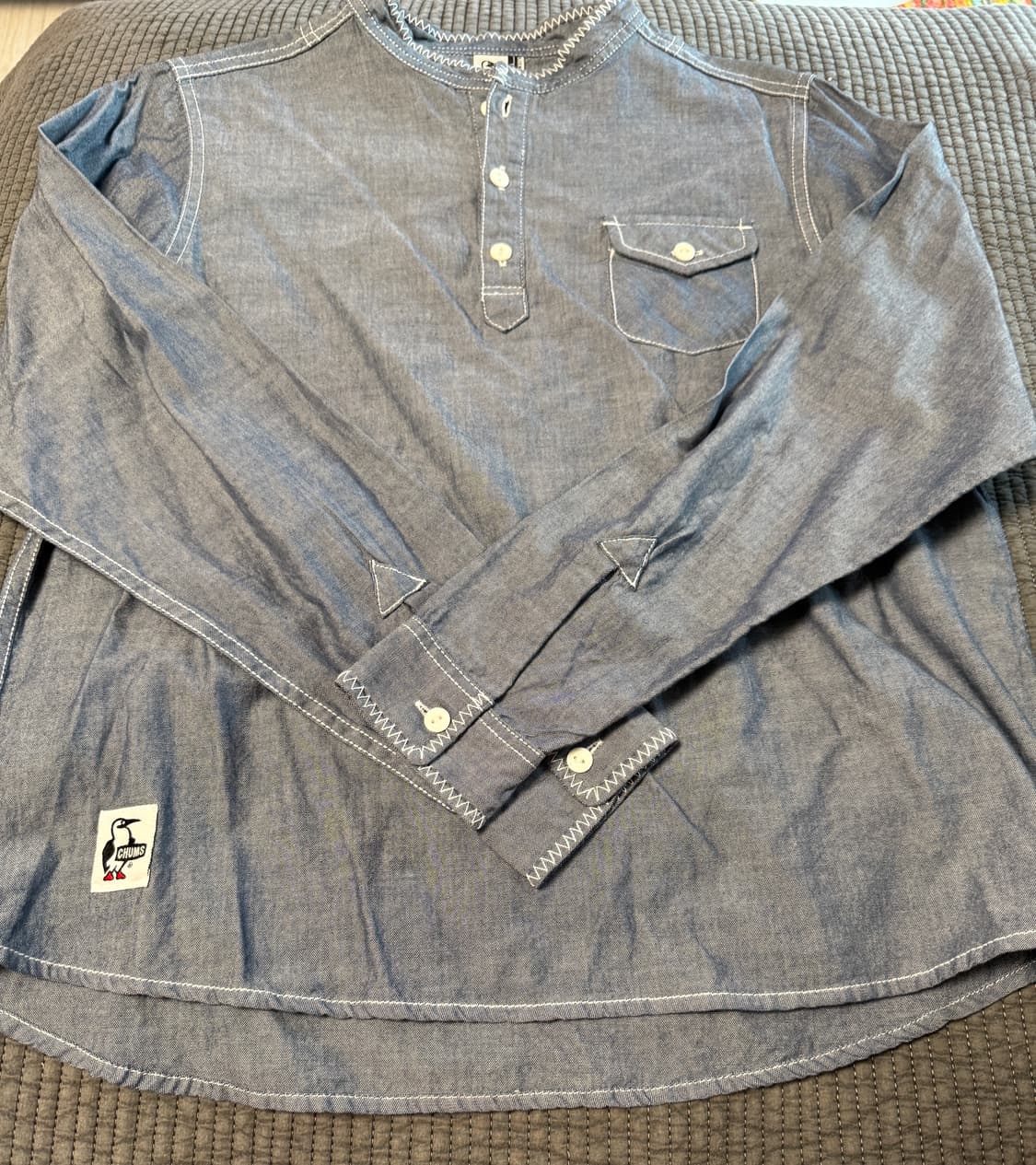 첨스 Chums 헨리넥 포켓셔츠 아웃도어 아메카지M 상품이미지2