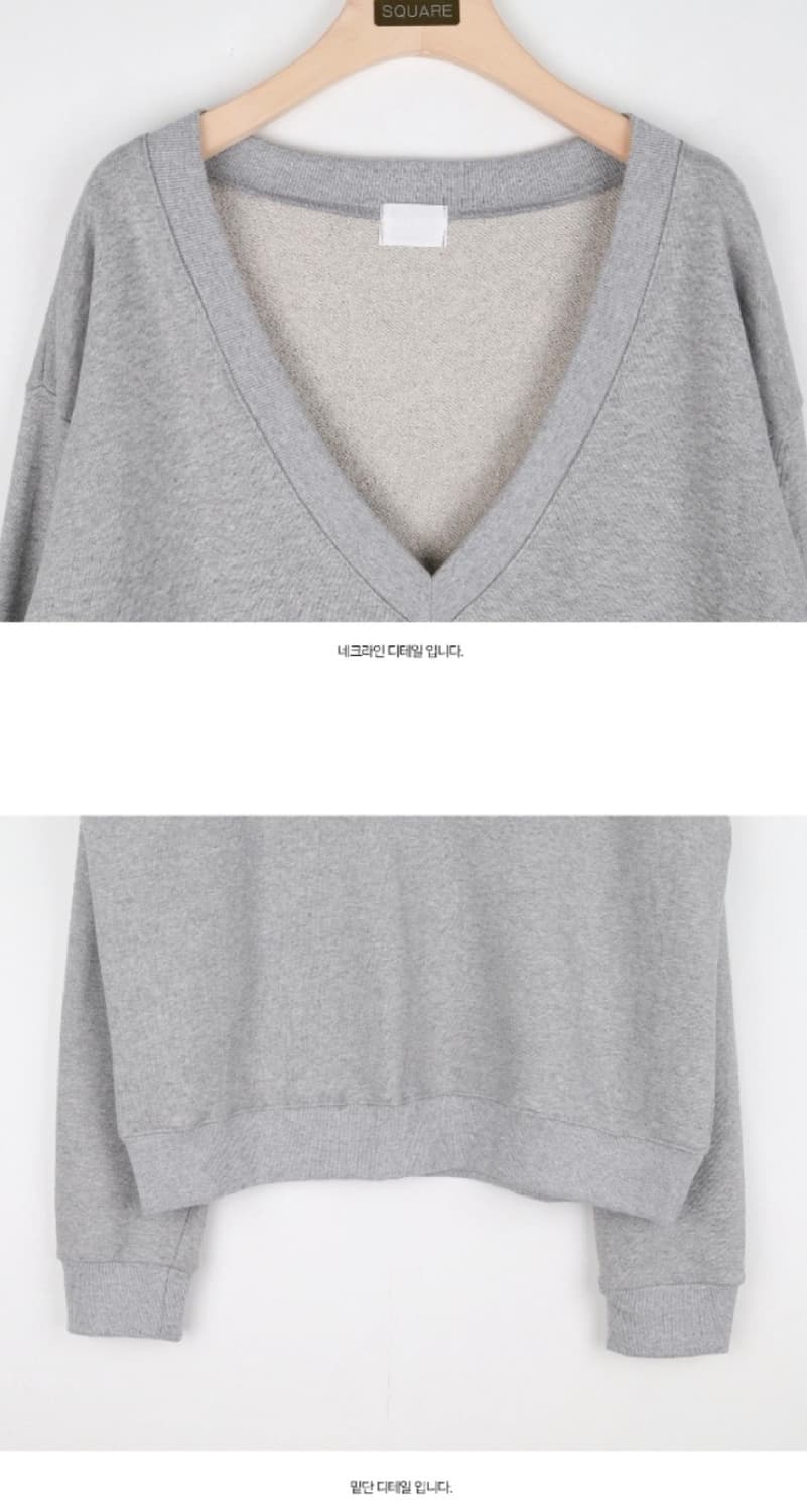 브이넥 맨투맨 그레이 애프터먼데이 블랙업 상품이미지3