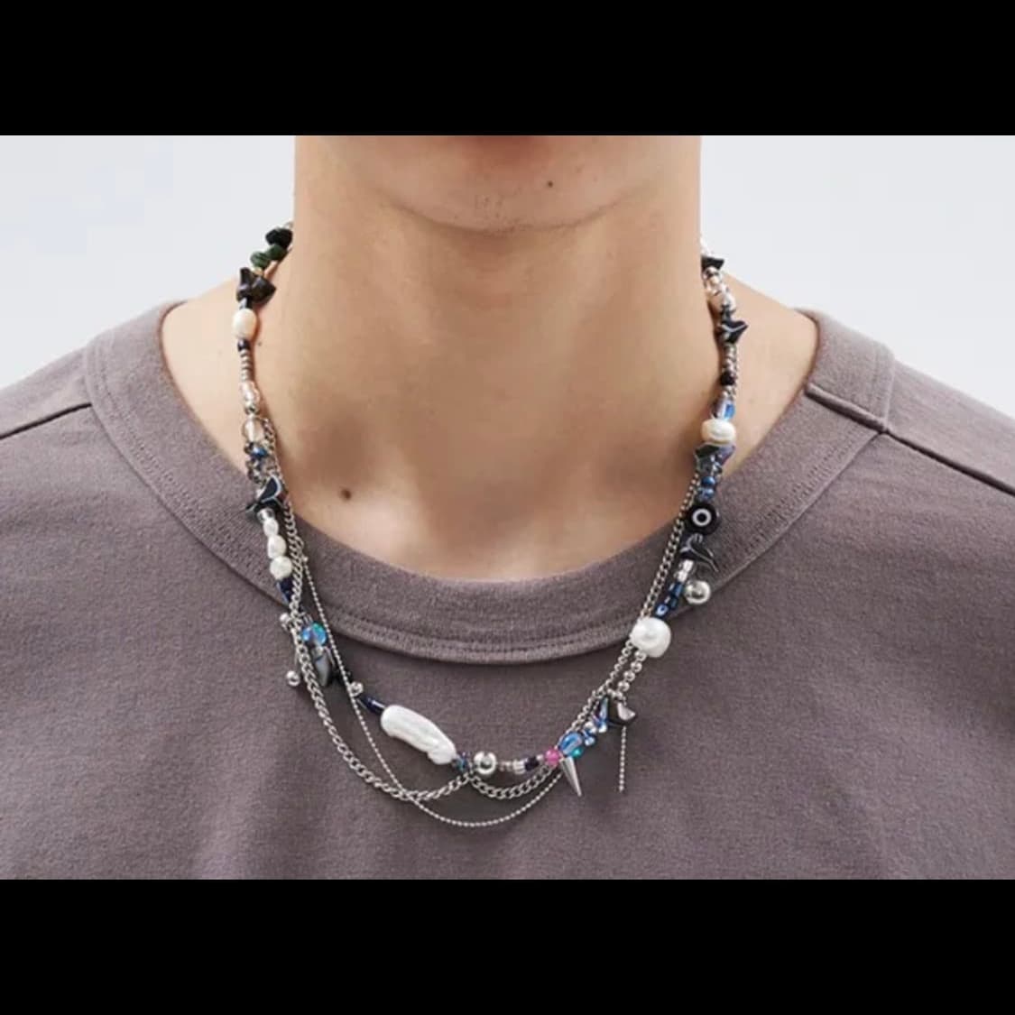 아조바이아조 Water Pearl Layered Necklace 상품이미지2