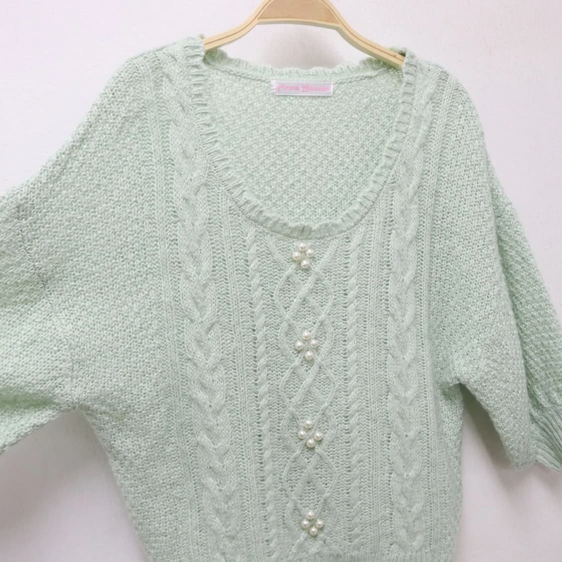 ANNE BASKET 진주 포인트 반팔 니트 62284 상품이미지6