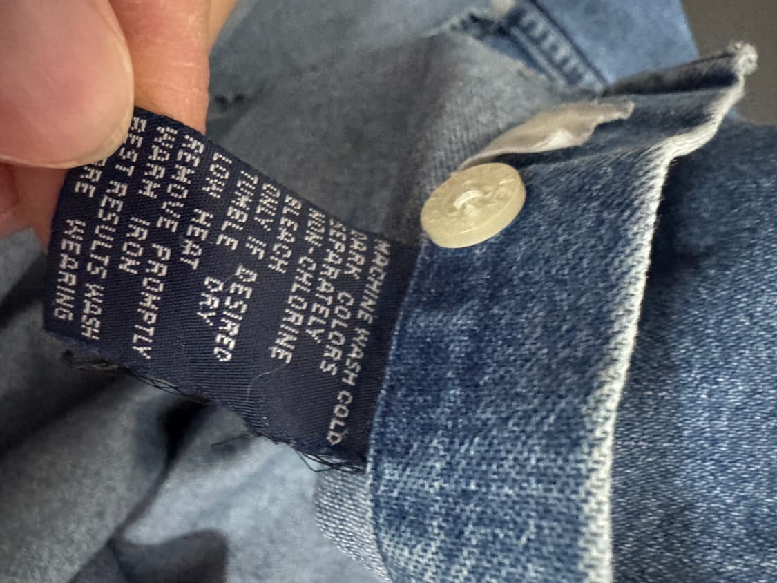 챔스 폴로 랄프로렌 원 포켓 빈티지 워싱 데님 셔츠 L ~ XL 상품이미지5