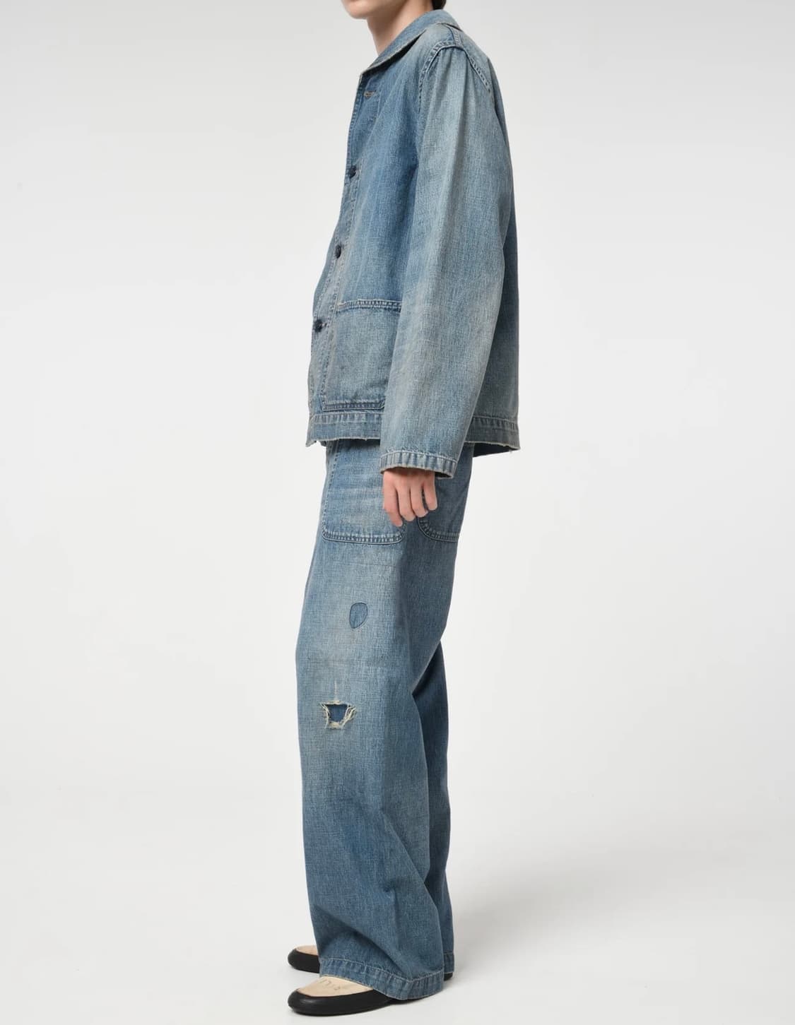 바우와우 Bowwow USN M44 미해군 덩가리 퍼티그 데님 팬츠 L 상품이미지4